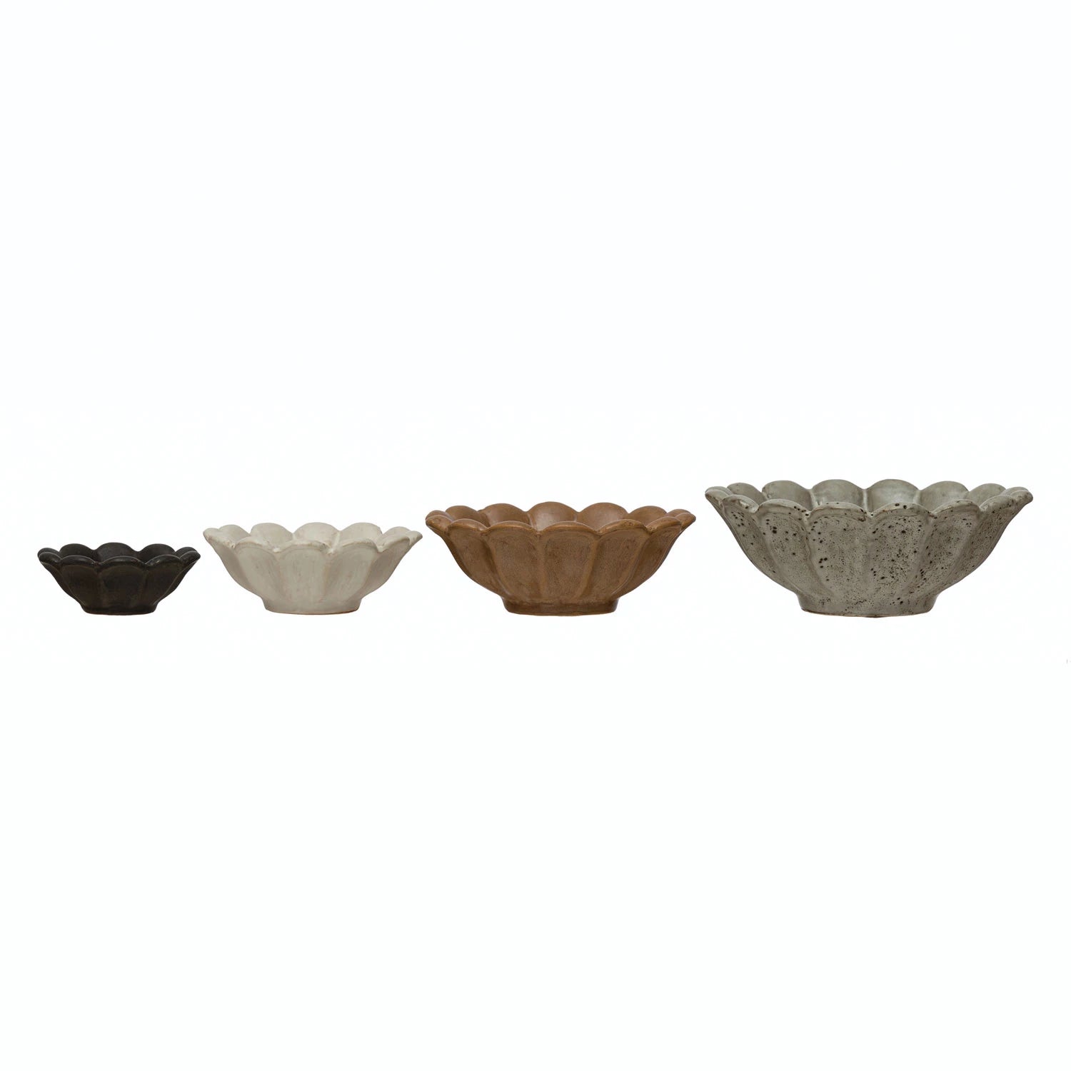 stoneware flower nesting bowls