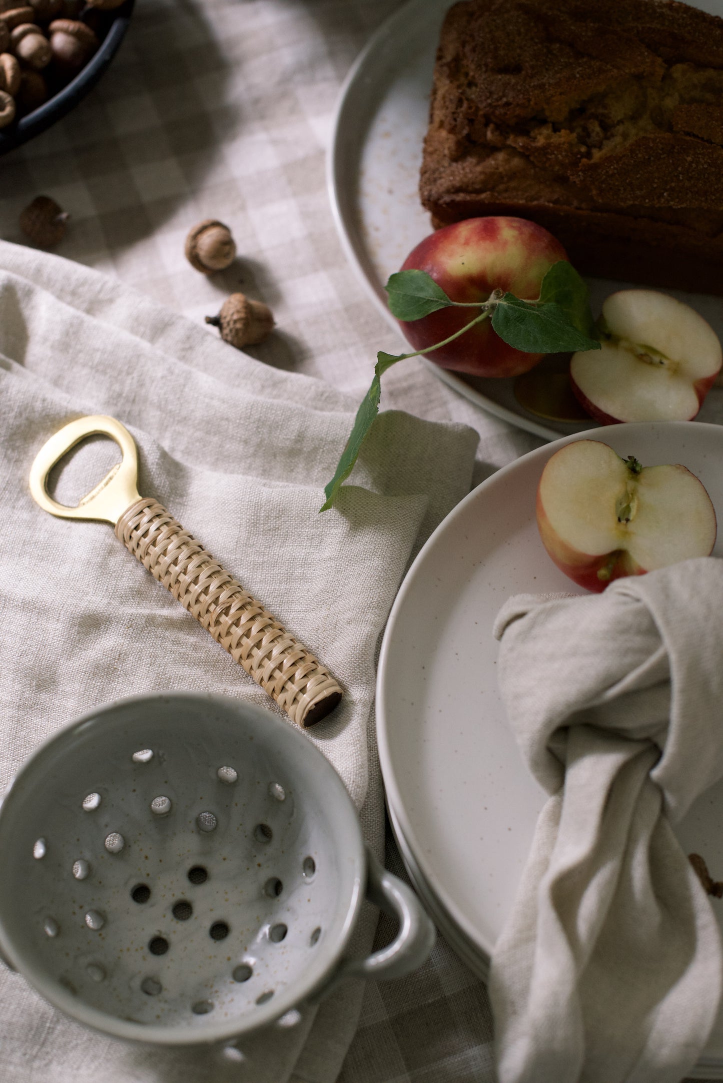 Handled Stoneware Berry Bowl