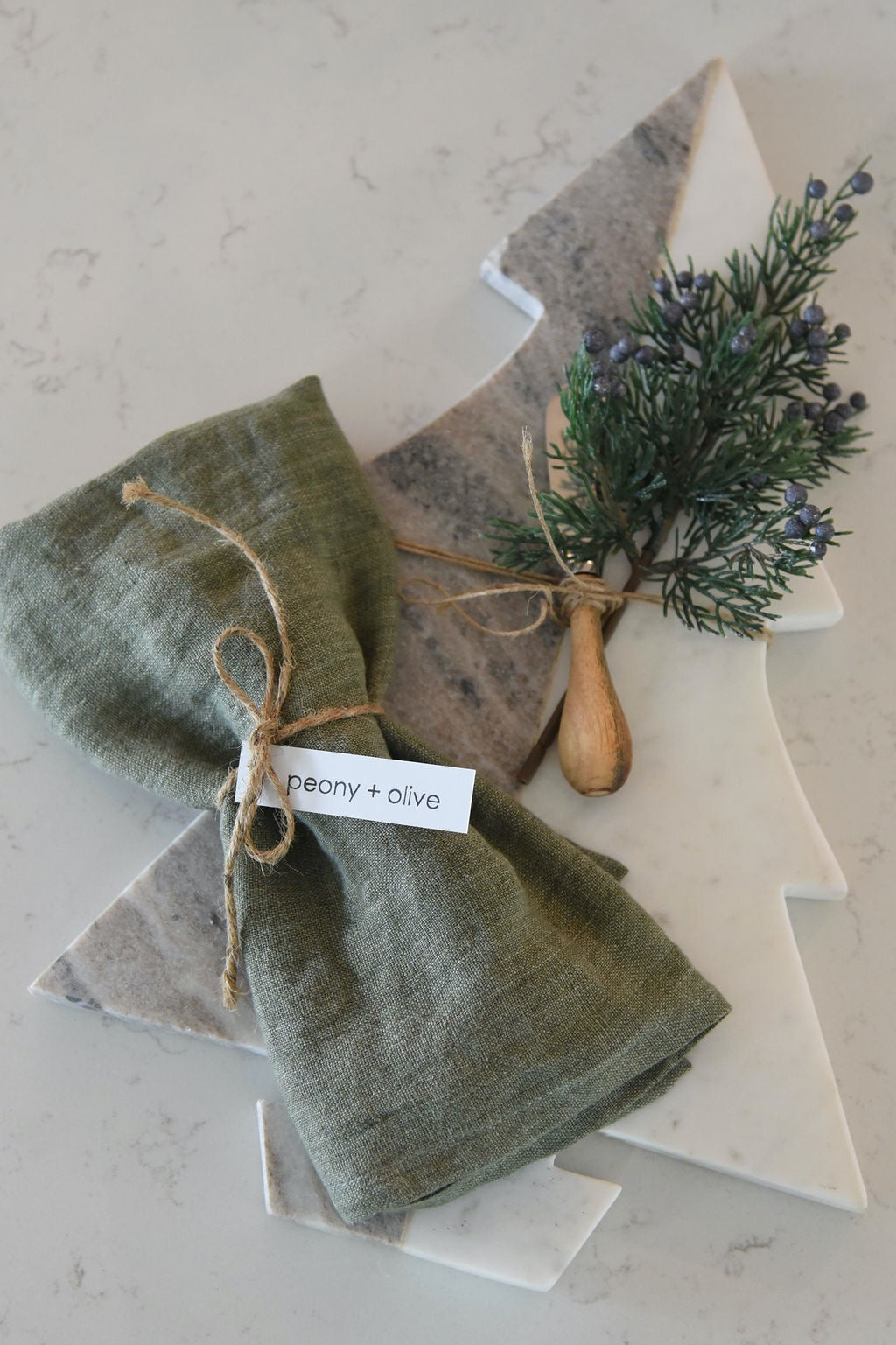 Olive Linen Tea Towel