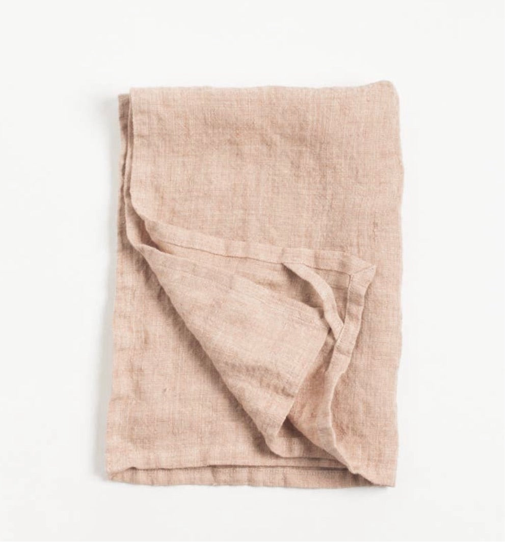 blush linen towel