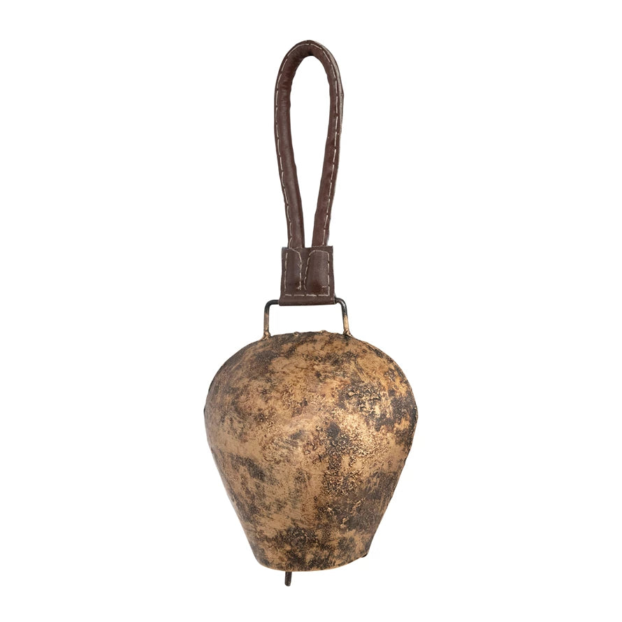 Metal Bell with Leather Hanger